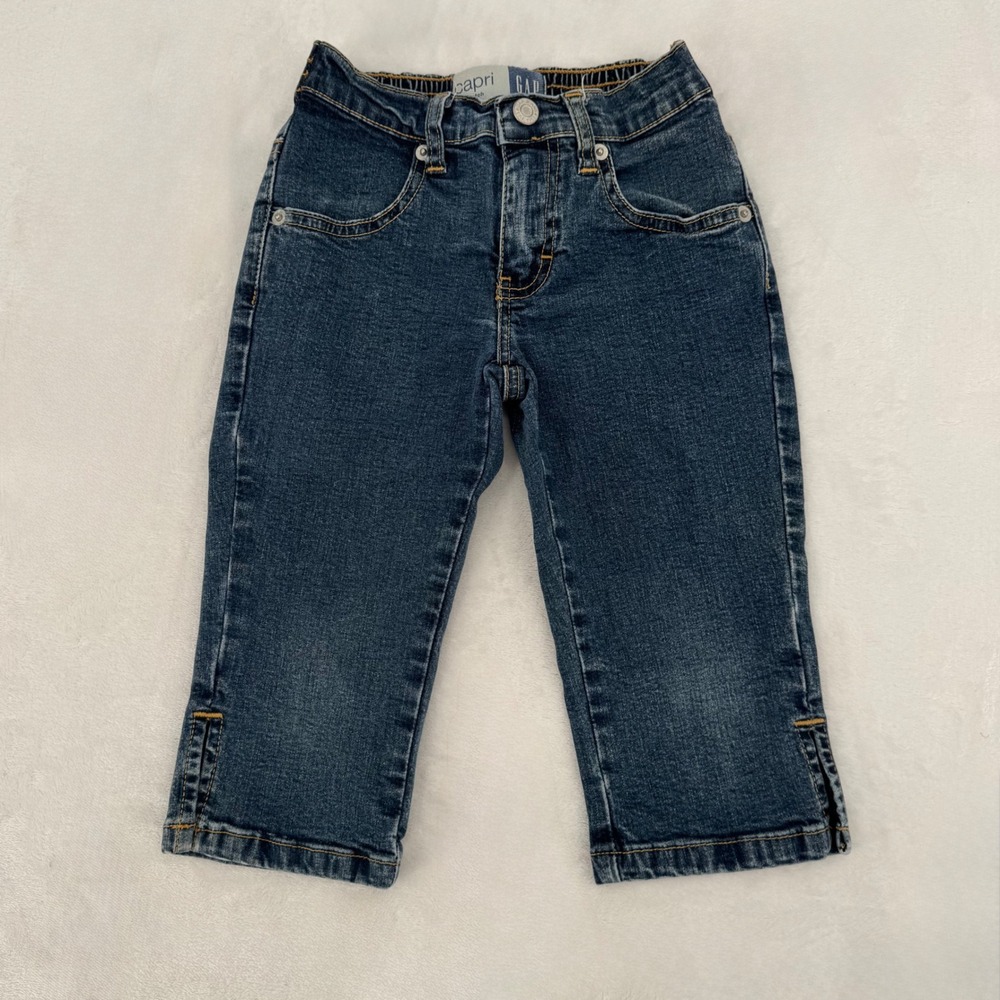 Gap Kids Girls Sz 4 Stretch Denim Capris Cropped Pants Vintage 2000s Y2K Cotton